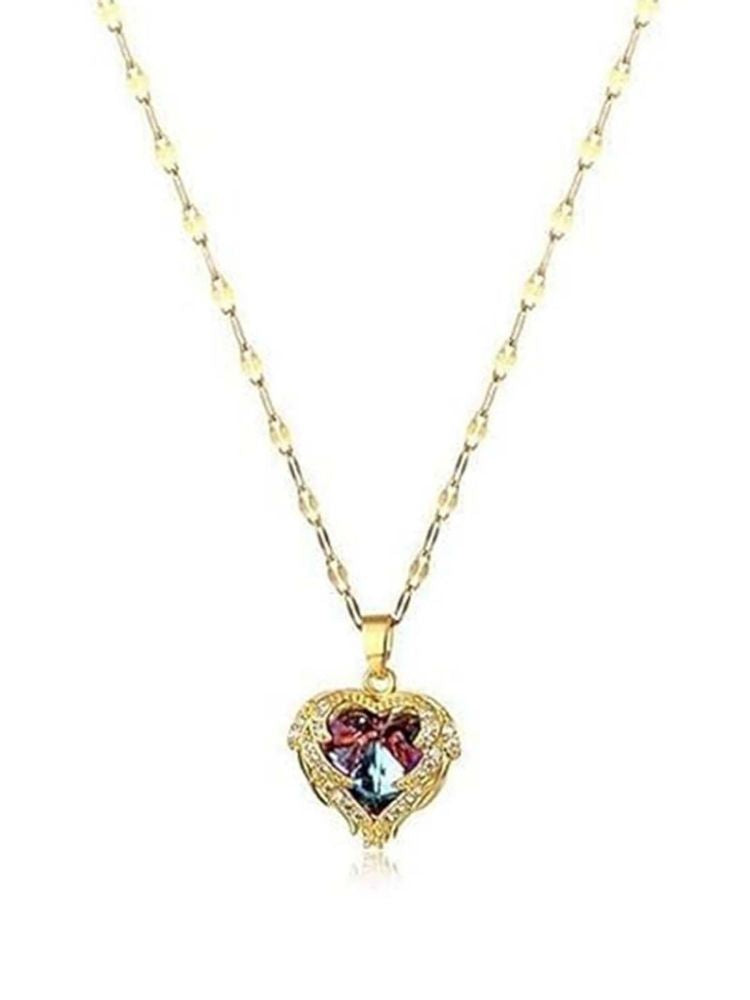 Golden Heart Crystal Pendant