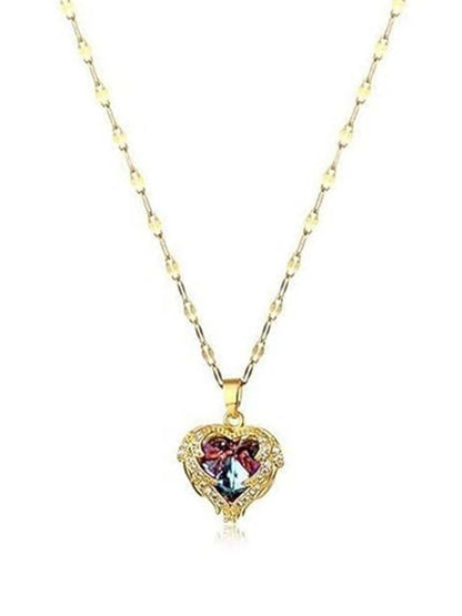 Golden Heart Crystal Pendant