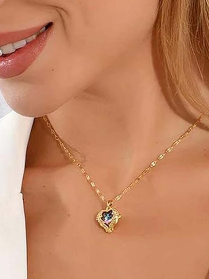 Golden Heart Crystal Pendant