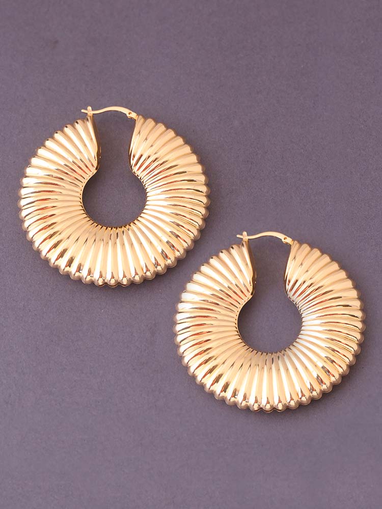 Golden Caterpillar Hoops