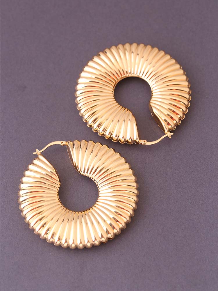 Golden Caterpillar Hoops