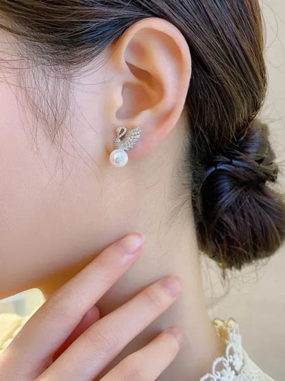 Golden Swan Pearl Studs