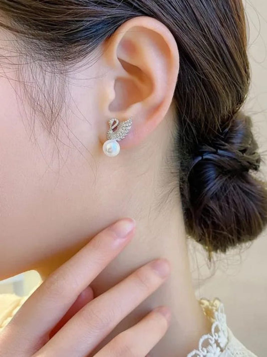 Golden Swan Pearl Studs