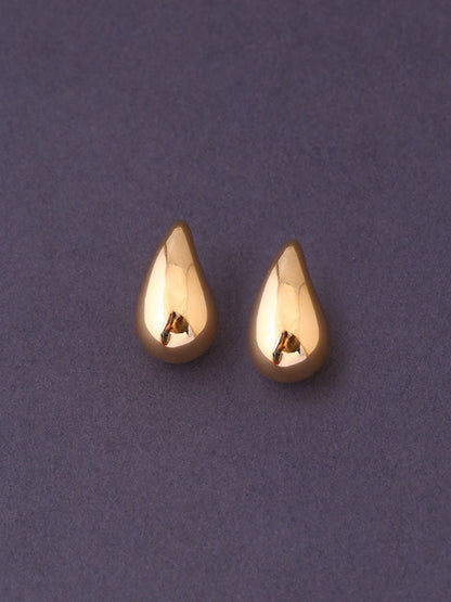 Golden Water Drop Studs