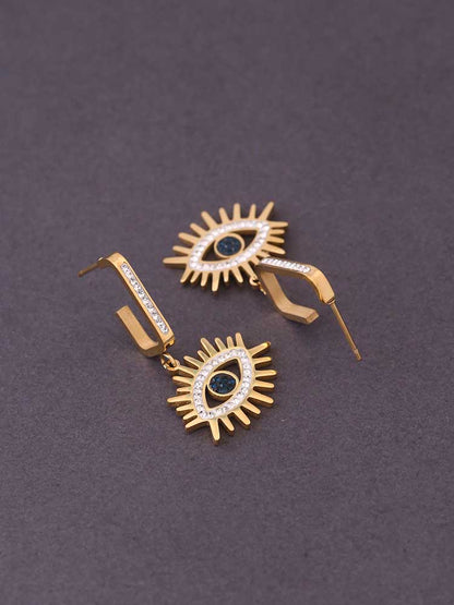 Golden Evil Eye Danglers