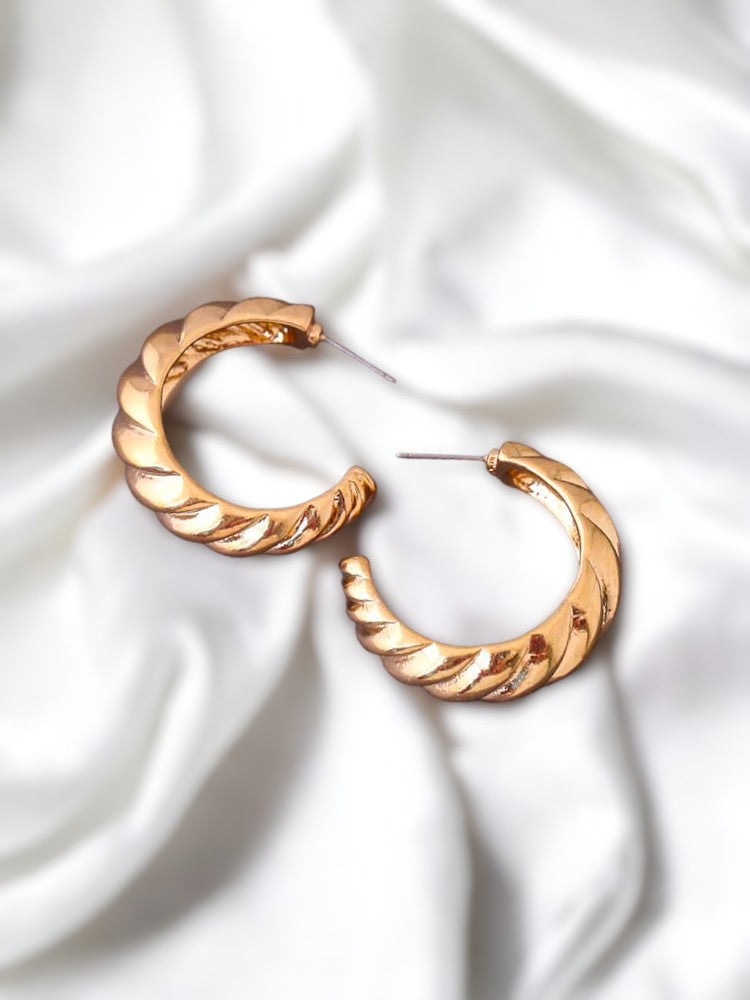 Golden Croissant Hoops