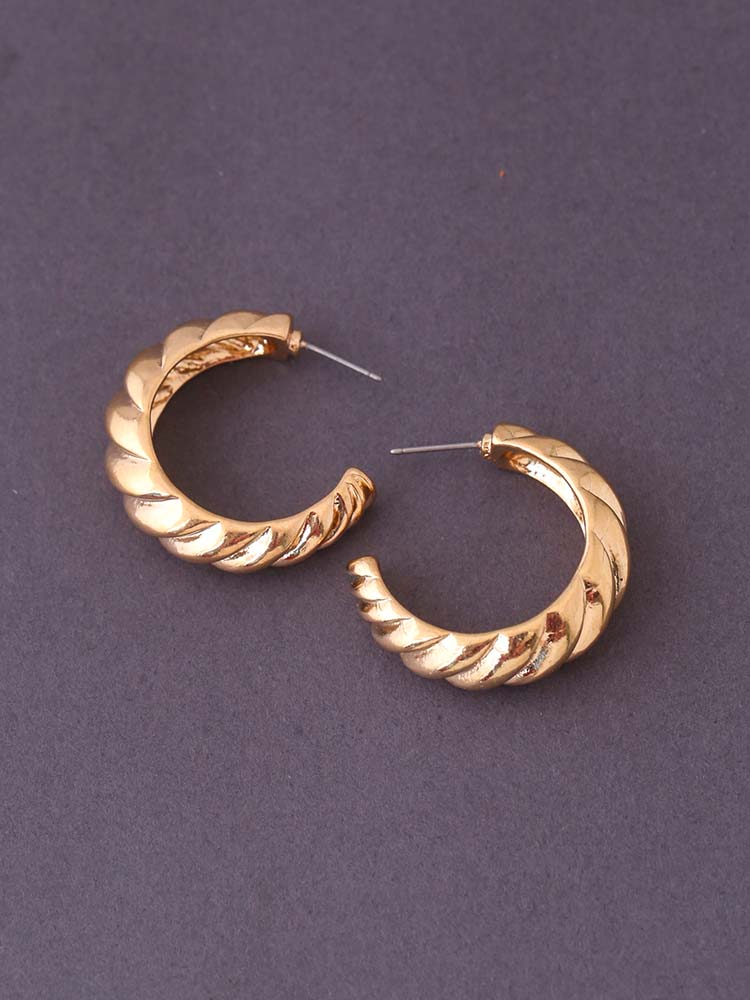 Golden Croissant Hoops