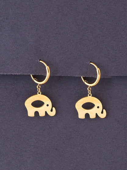 Golden Elephant Danglers