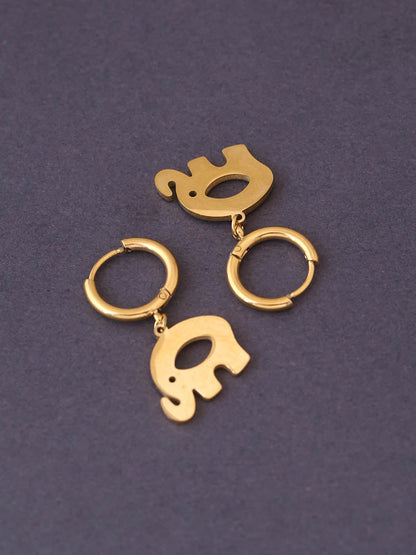 Golden Elephant Danglers