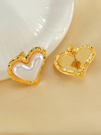 Golden Love Heart Studs