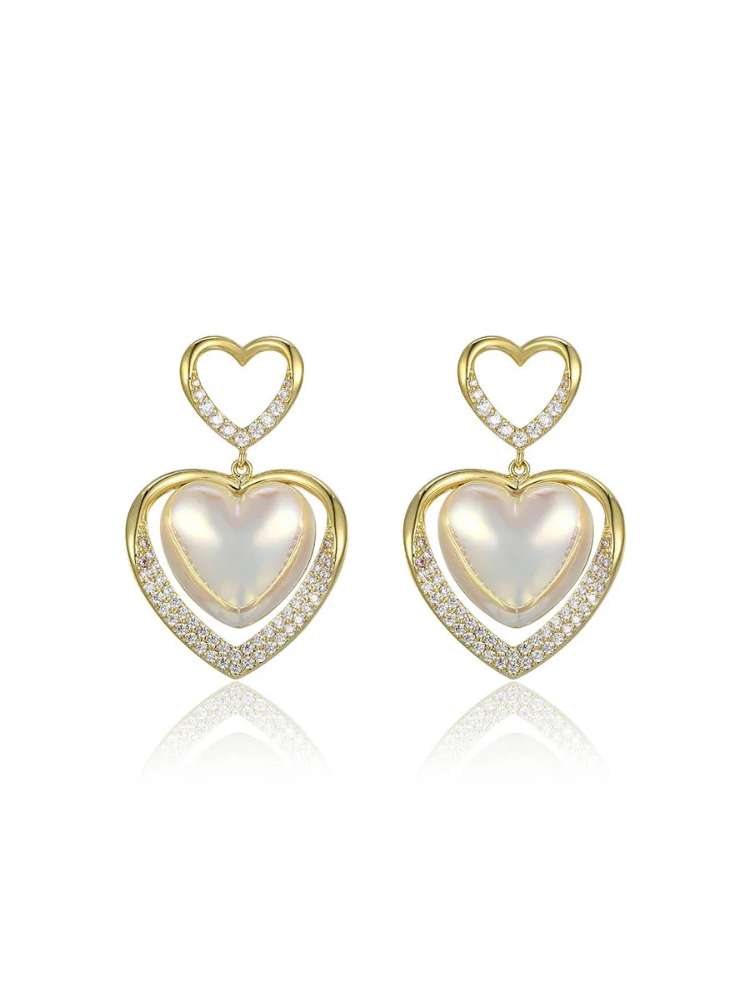 Golden Love shape Danglers