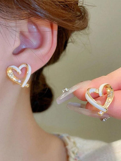 Golden Morning Heart Studs