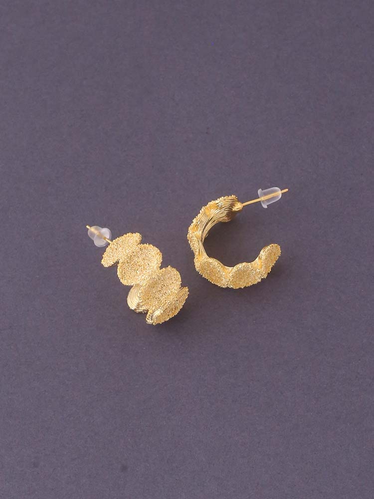 Golden Moon Shape Hoops