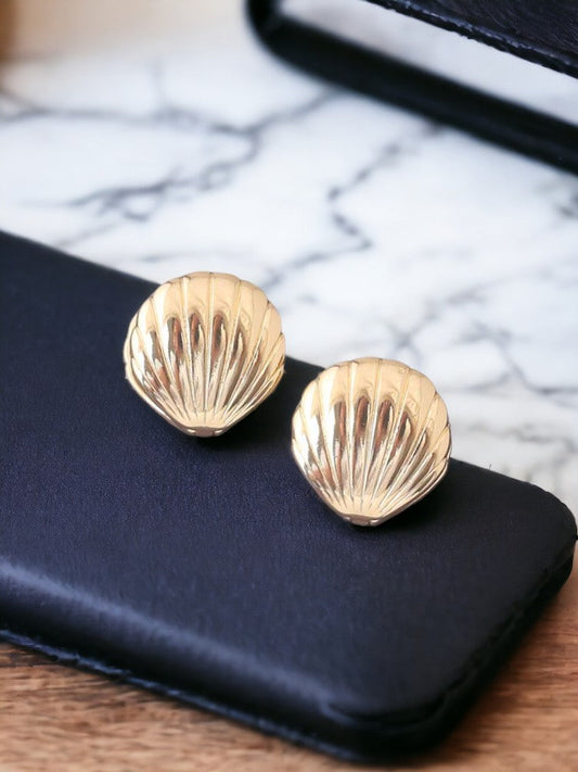 Golden Shell Studs