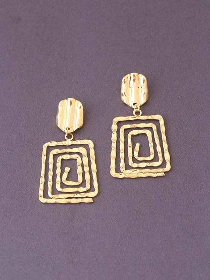 Golden Geometric Line Danglers