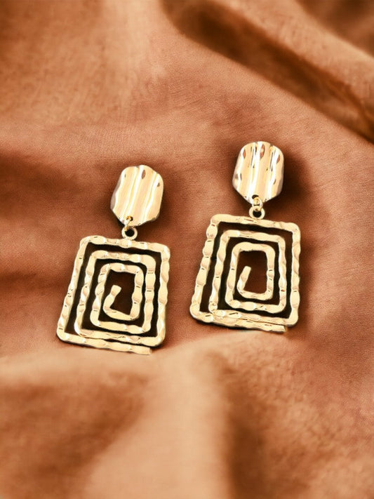 Golden Geometric Line Danglers