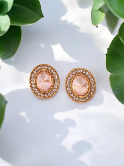 Golden Oval Studs