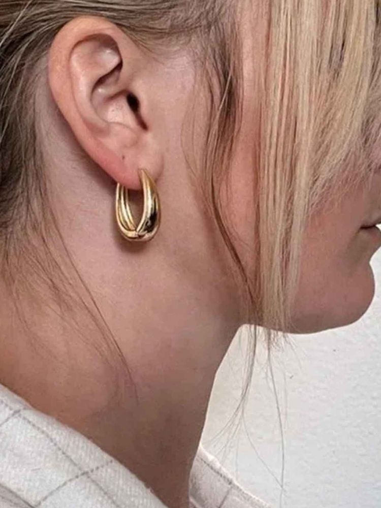 Golden Oval Hoops