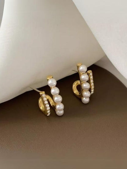 Golden Pearl Studs