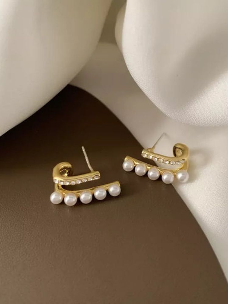 Golden Pearl Studs