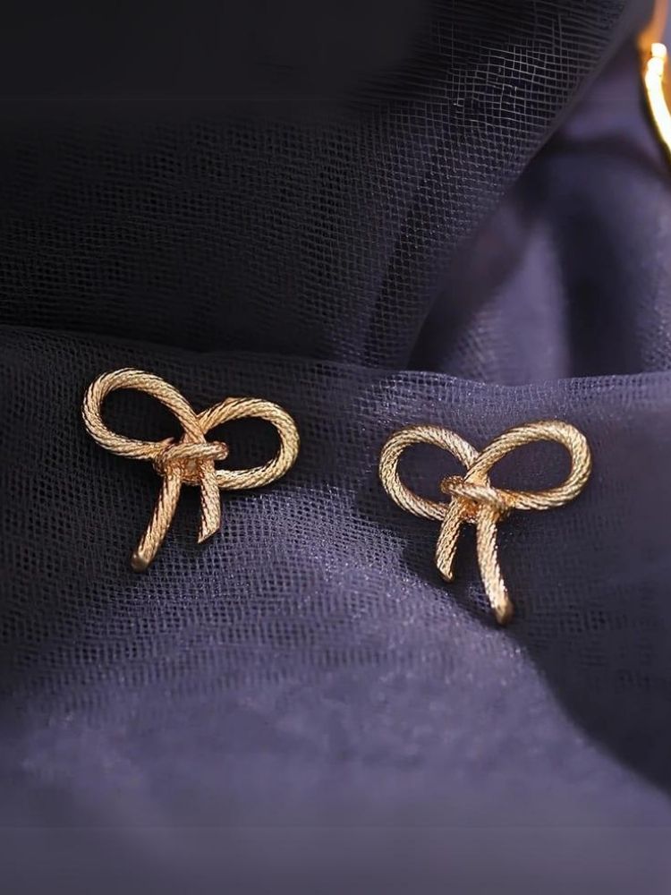 Golden Ribbon Studs