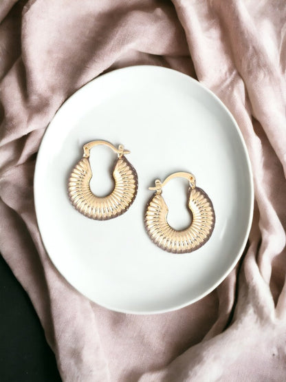 Golden Mini Caterpillar Hoops