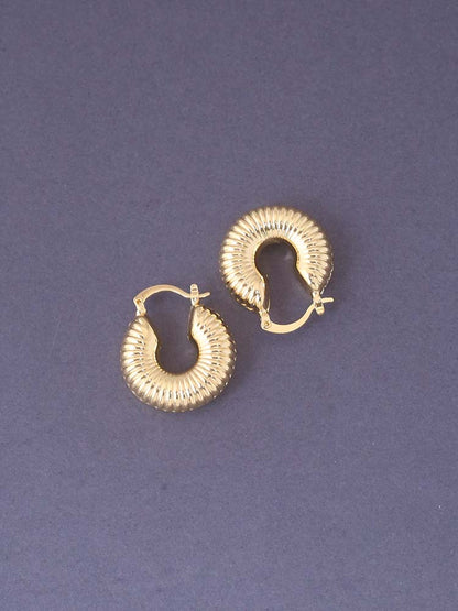 Golden Mini Caterpillar Hoops