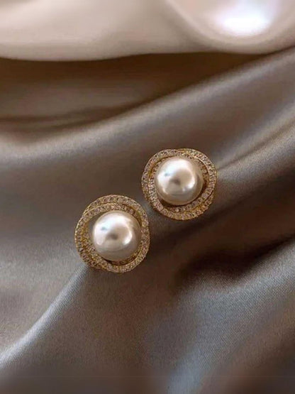 Golden Shiny Pearl Studs