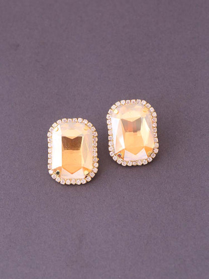 Golden Single Square Studs