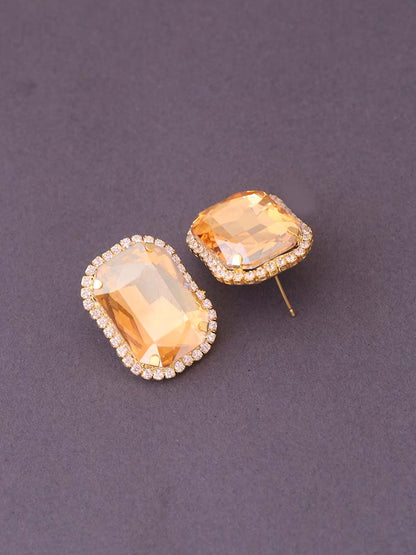 Golden Single Square Studs