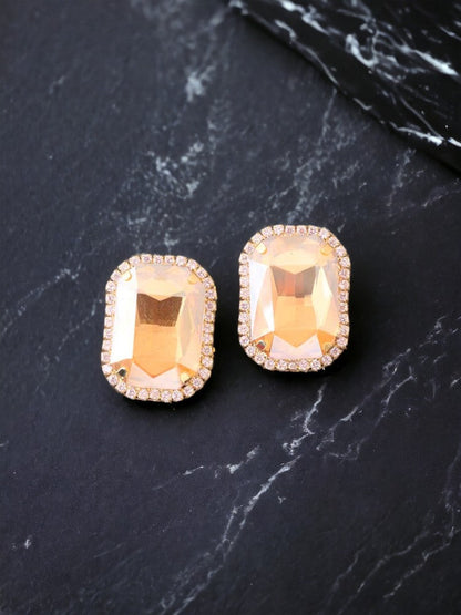 Golden Single Square Studs