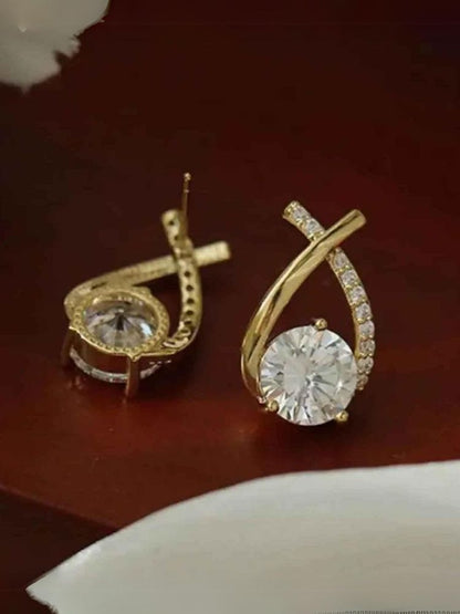 Golden Small Cross Studs
