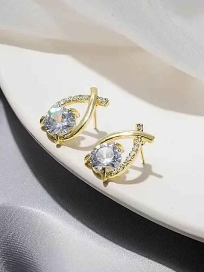 Golden Small Cross Studs