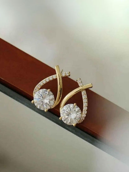 Golden Small Cross Studs