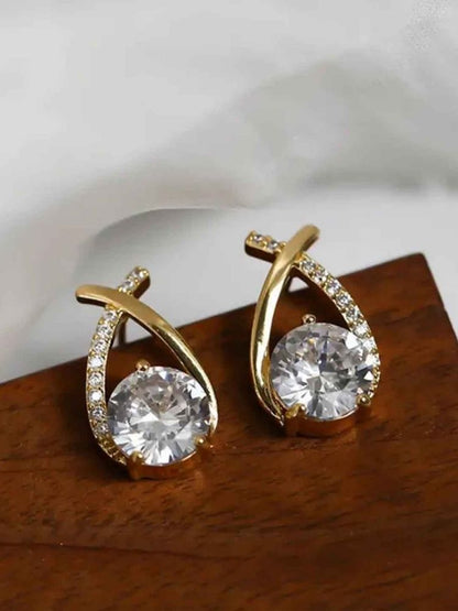 Golden Small Cross Studs