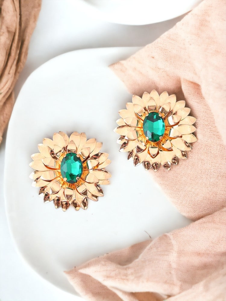 Golden Flower Studs