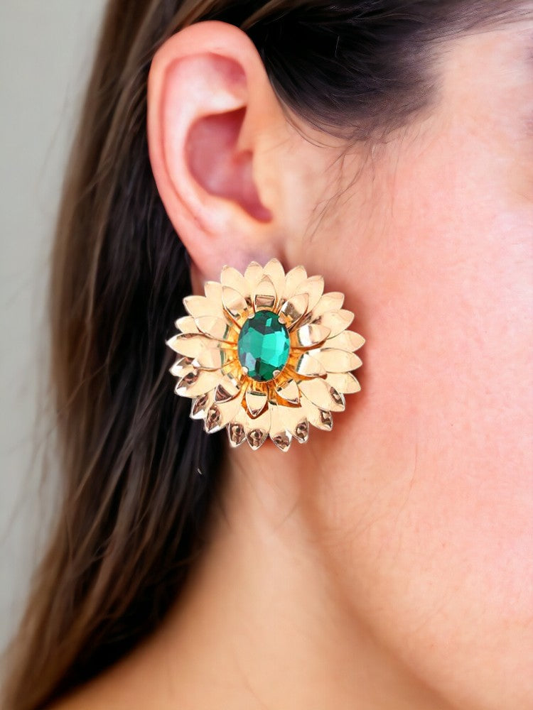 Golden Flower Studs