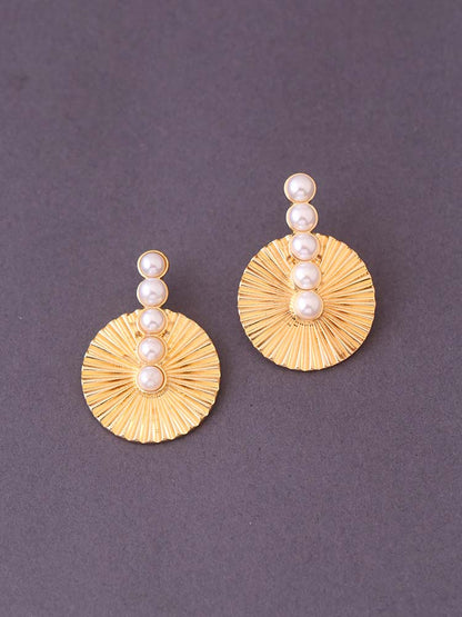 Golden Pearl Sun Studs