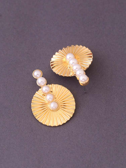 Golden Pearl Sun Studs