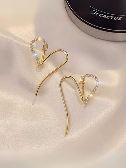 Golden Stitch Heart Studs