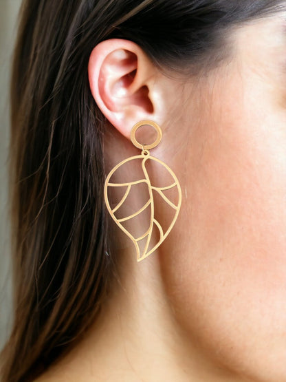 Golden Leaf Danglers