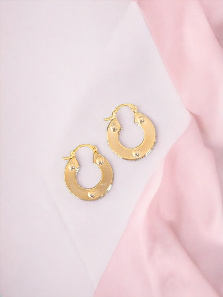 Golden Round Flat Hoops