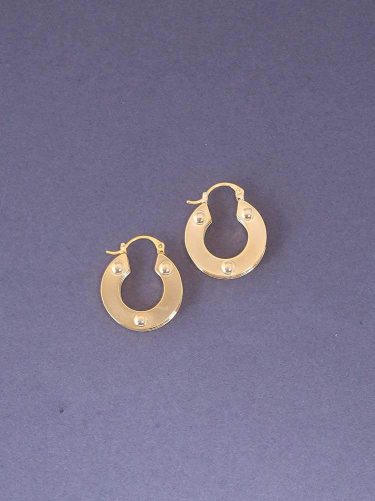 Golden Round Flat Hoops