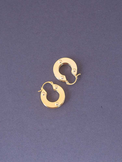 Golden Round Flat Hoops