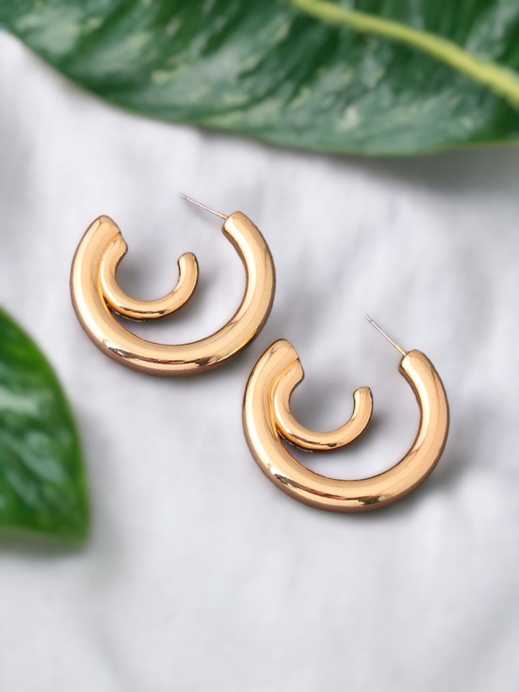 Golden Half Chunky Hoops