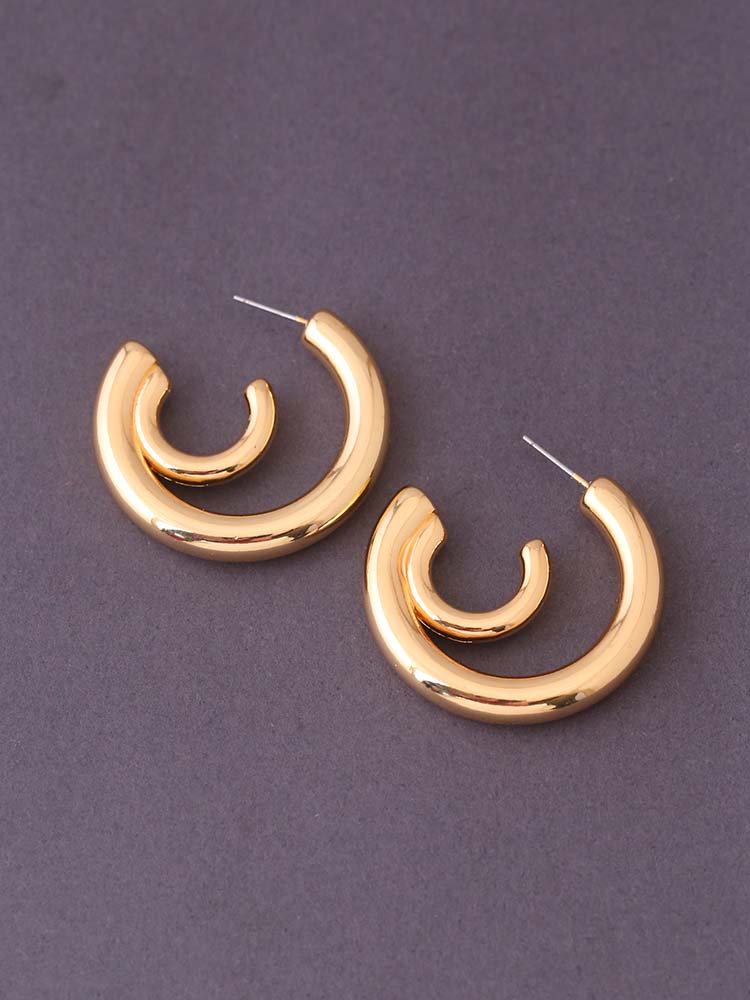 Golden Half Chunky Hoops