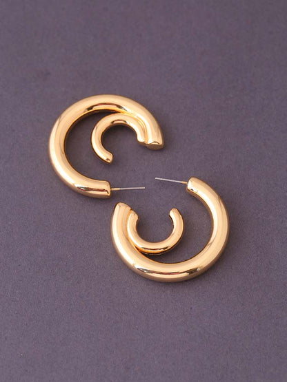 Golden Half Chunky Hoops