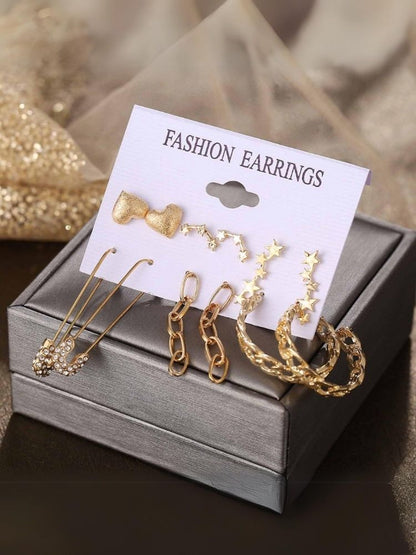 Golden Tuete Earrings - Combo of 6