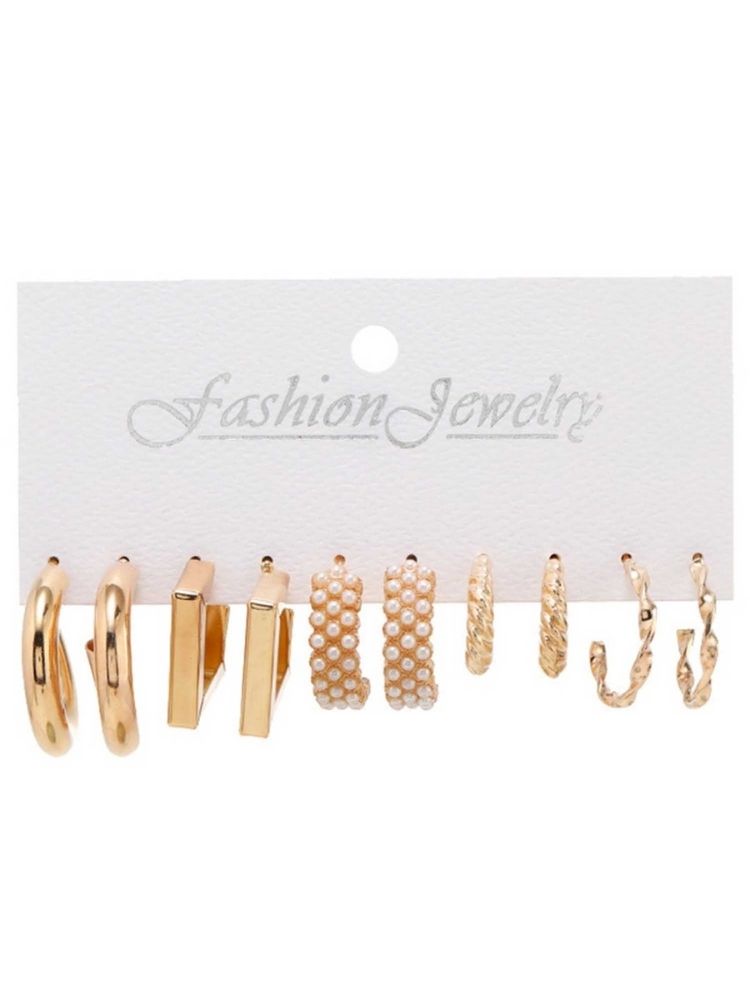 Golden Yitzchok Earrings - Combo of 5