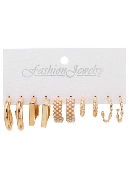 Golden Yitzchok Earrings - Combo of 5